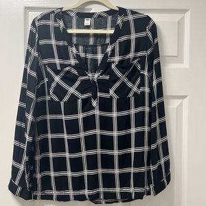 Old Navy Checkered Blouse Size M